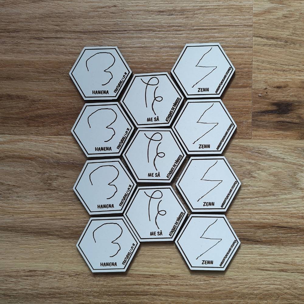 Kit Níveis Vibracionais - Códigos Salush Nahí e Adicionais Gravados a Laser em MDF