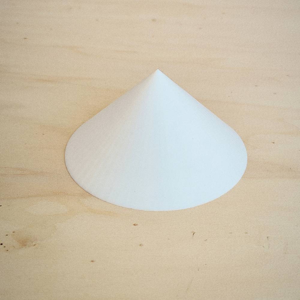 Cone Baixo 3D em PLA – Branco