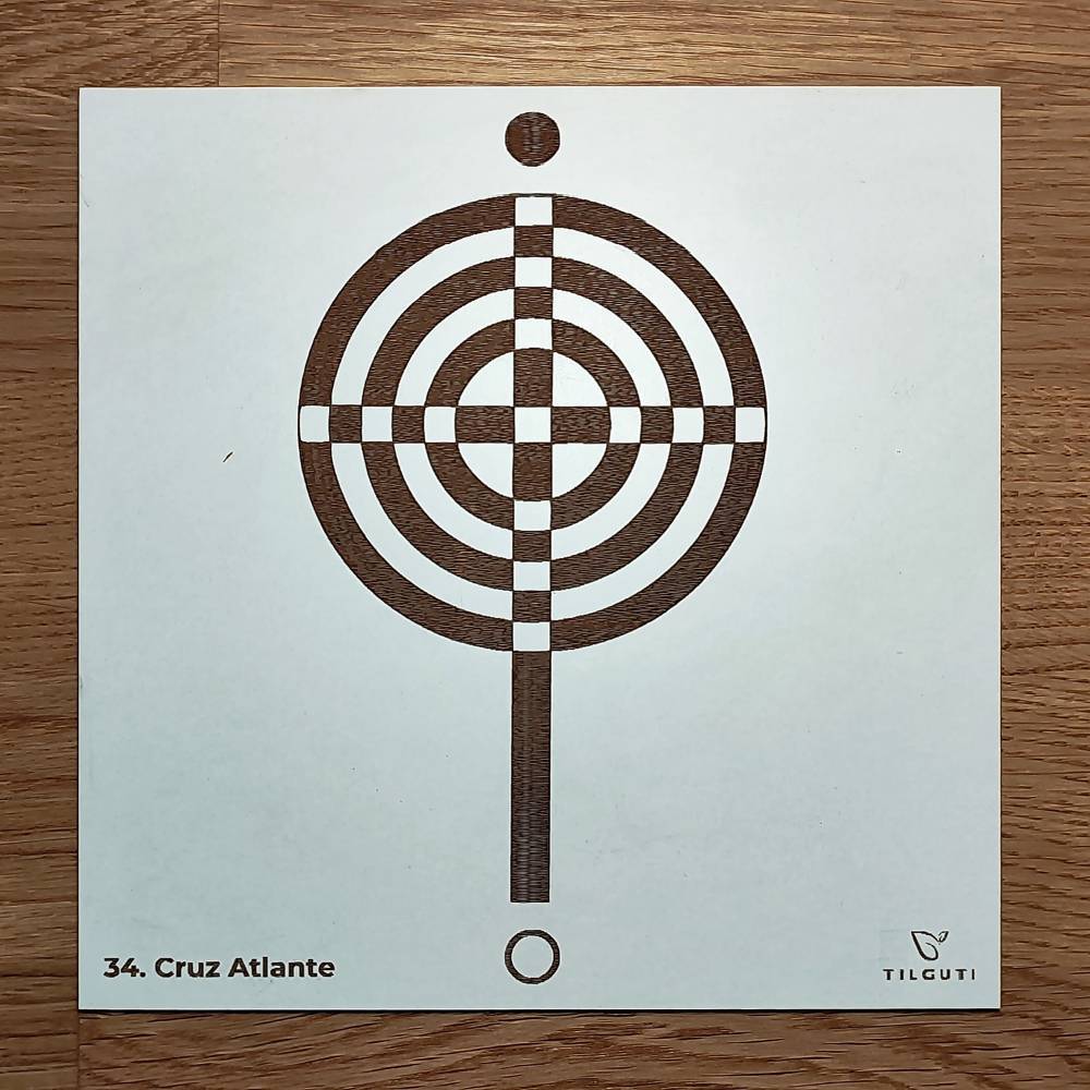 034. Cruz Atlante | Gráfico Radiestésico em MDF Lacado