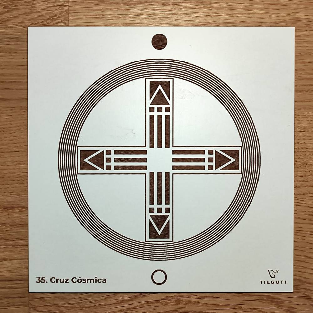 035. Cruz Cósmica | Gráfico Radiestésico em MDF Lacado