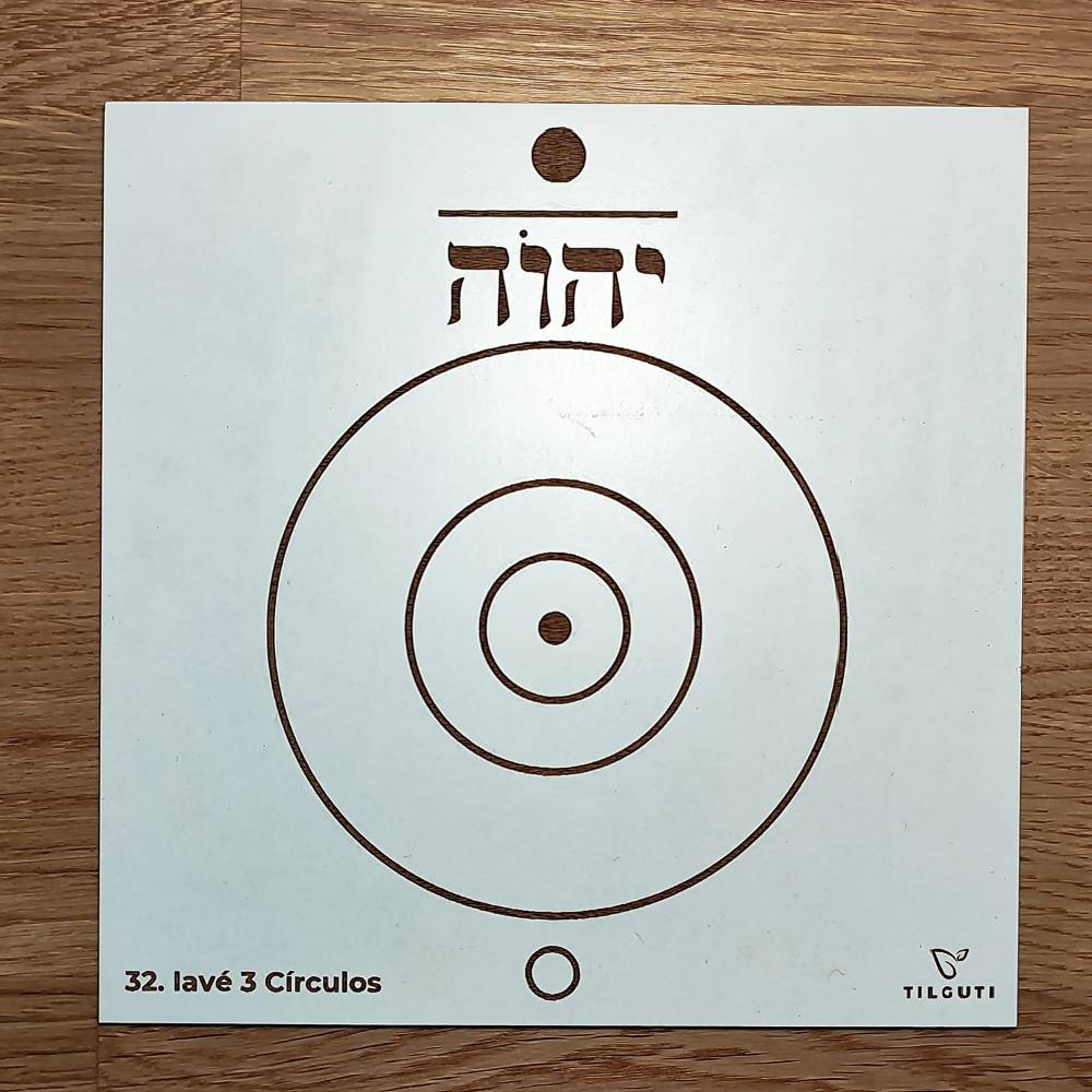 032. Iavé 3 Círculos | Gráfico Radiestesia em MDF Lacado
