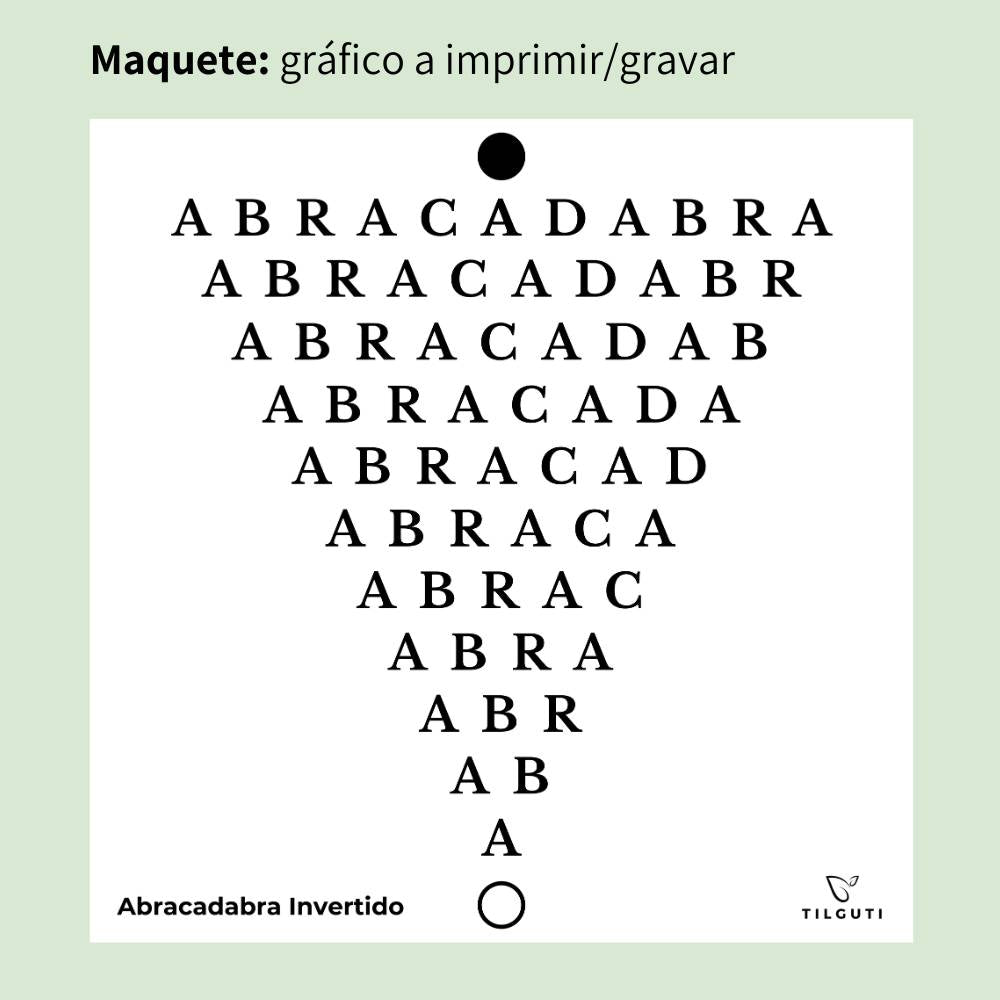 155. Abracadabra Invertido | Gráfico Radiestésico em MDF Lacado