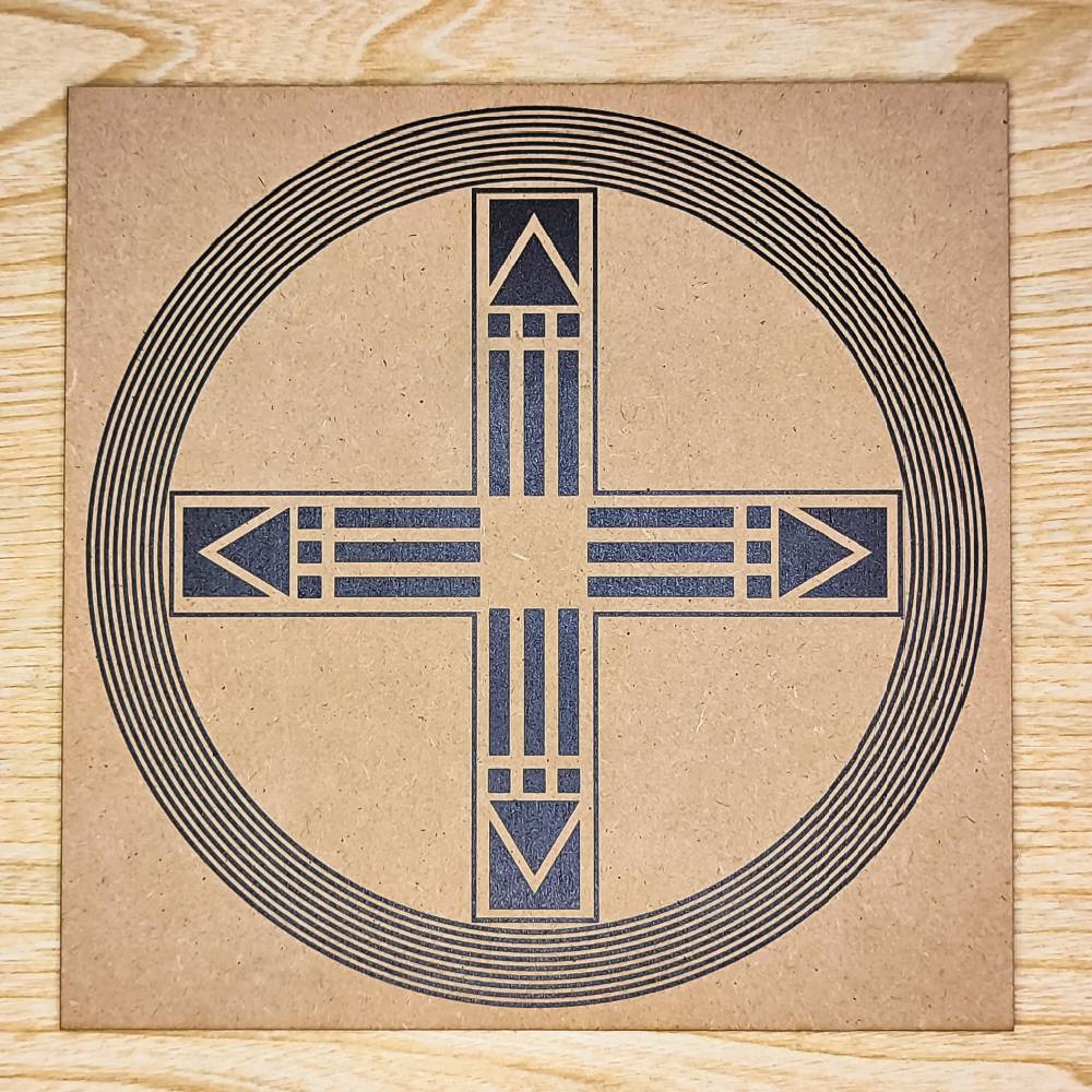 035. Cruz Cósmica | Gráfico Radiestésico em MDF Cru