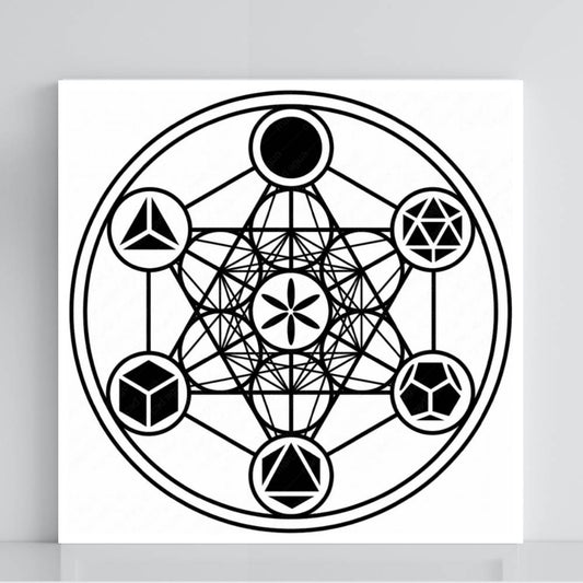 161. Cubo de Metatron com sólidos de Platão | Gráfico Radiestésico em PVC