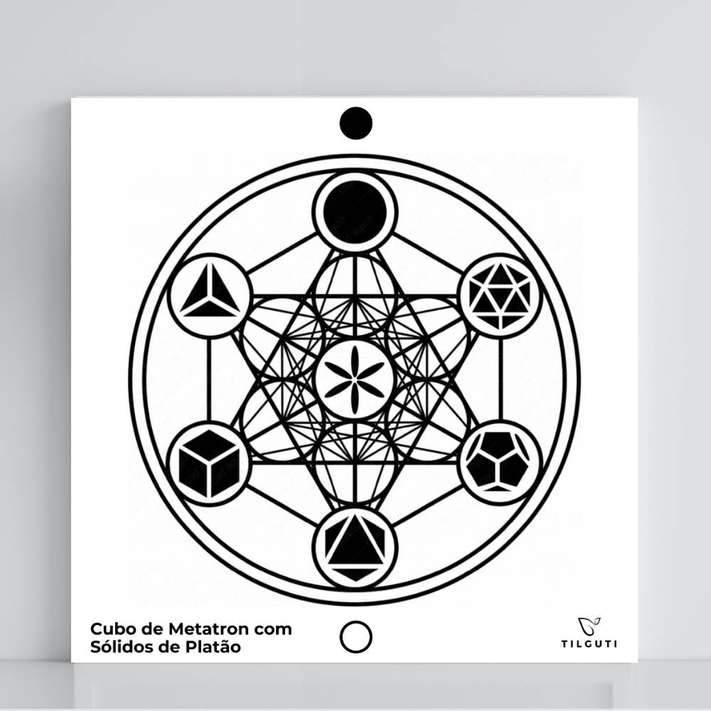 161. Cubo de Metatron com sólidos de Platão | Gráfico Radiestésico em PVC