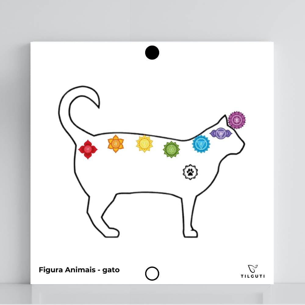 148. Figura Animal - gato (cores) | Gráfico Radiestésico em PVC
