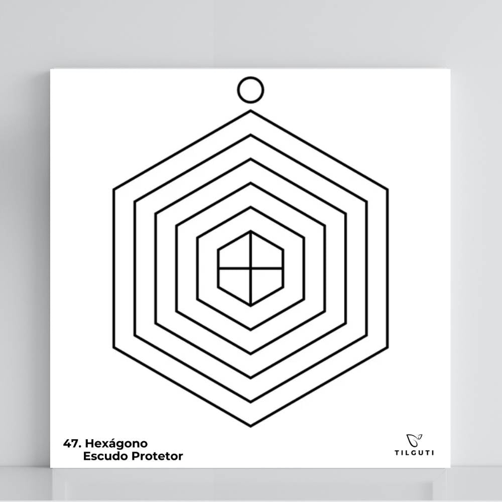 047. Escudo protector hexagonal | Tabla radiestésica de PVC