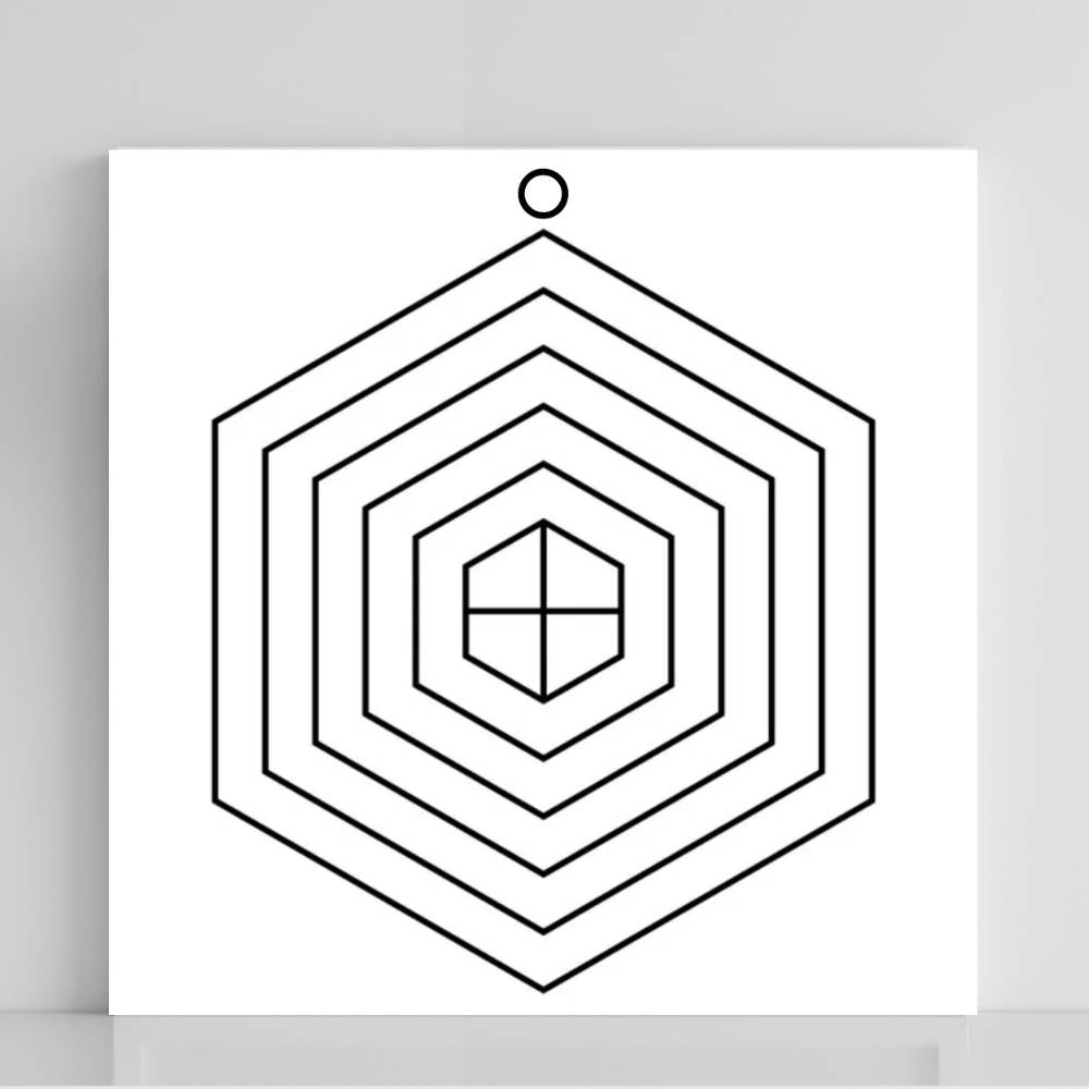 047. Escudo protector hexagonal | Tabla radiestésica de PVC