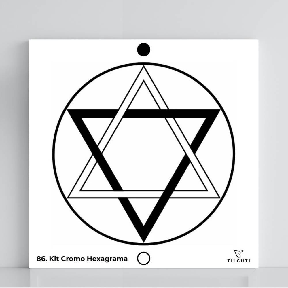 086. Kit Cromado Hexagrama | Tabla radiestésica de PVC