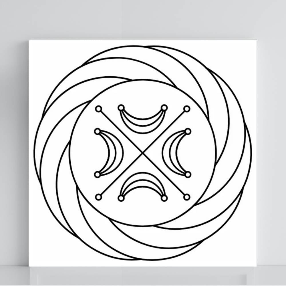 104. Torbellino con Luna | Tabla radiestésica de PVC