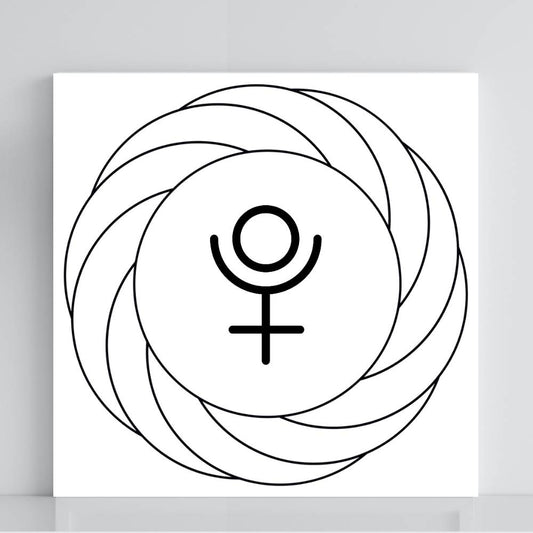 128. Torbellino con Plutón | Tabla radiestésica de PVC