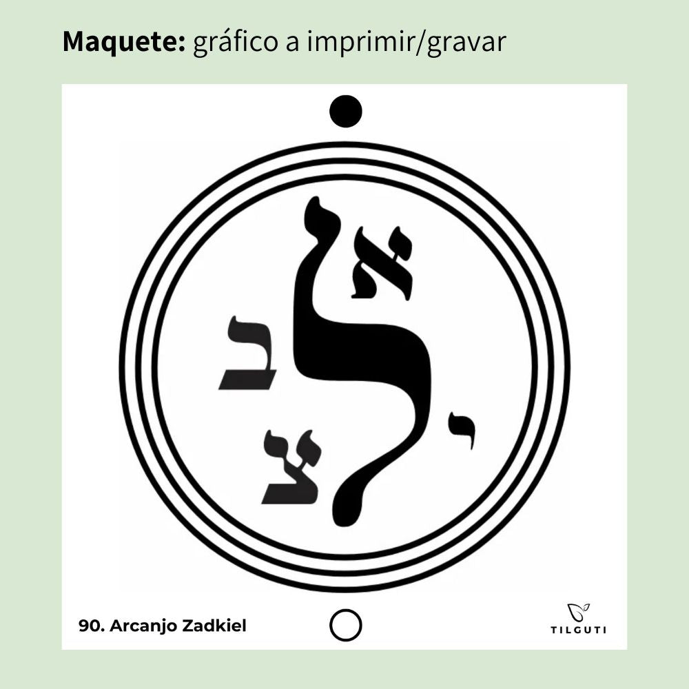 090. Arcanjo Zadkiel | Gráfico Radiestésico em MDF Lacado