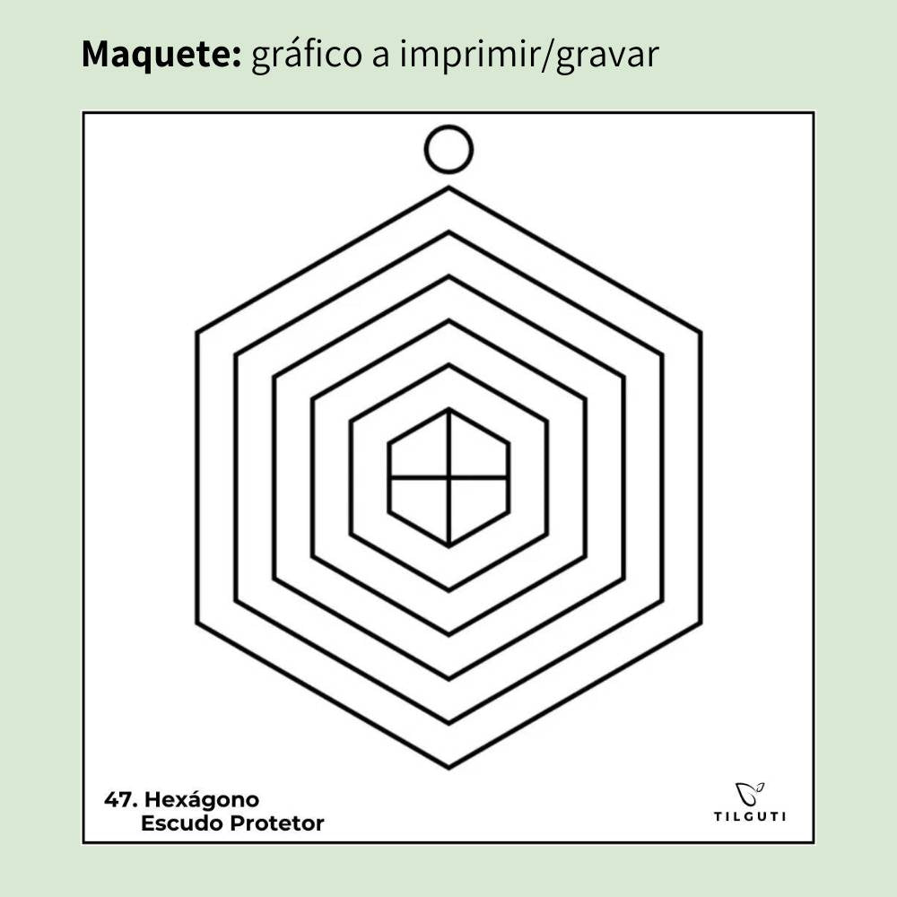 047. Escudo protector hexagonal | Cuadro Radiestésico en MDF Lacado