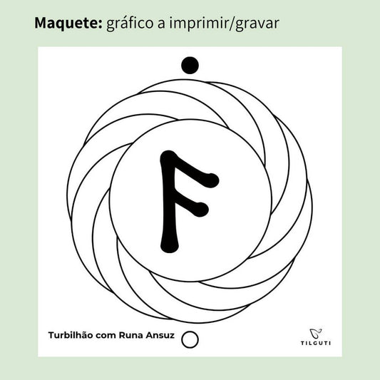 179. Turbilhão com Runa Ansuz 2 | Gráfico Radiestésico em MDF Cru