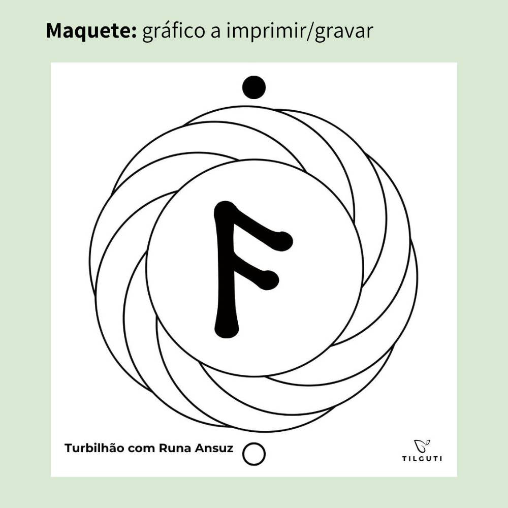 179. Turbilhão com Runa Ansuz | Gráfico Radiestésico em MDF Cru