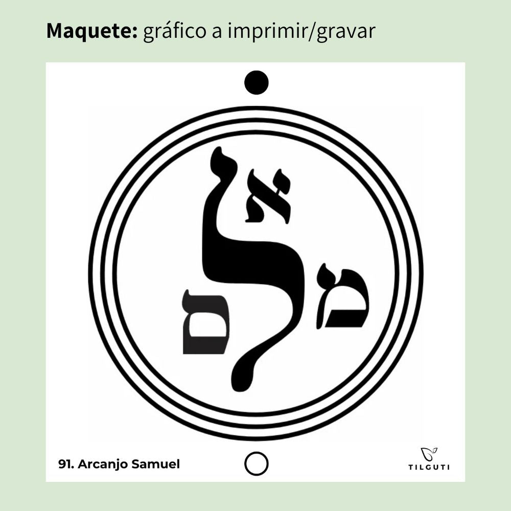 091. Arcanjo Samael | Gráfico Radiestésico em MDF Lacado