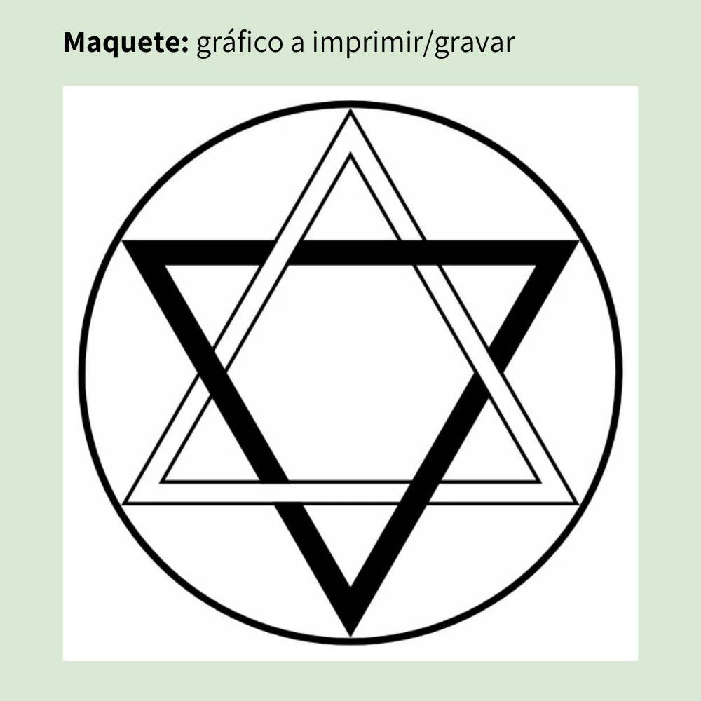 086. Kit Cromo Hexagrama | Gráfico Radiestésico em MDF Cru
