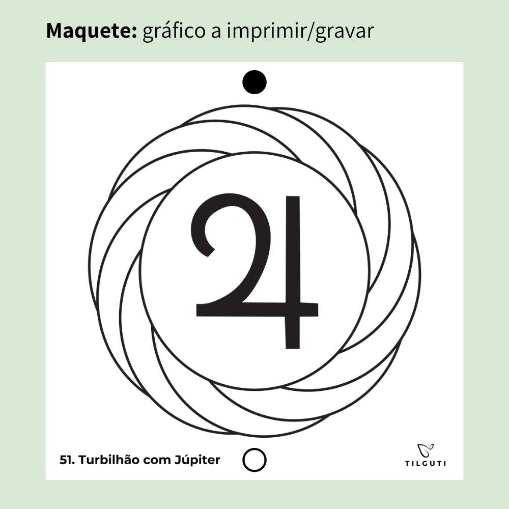 051. Turbilhão com Júpiter | Gráfico Radiestésico em MDF Lacado