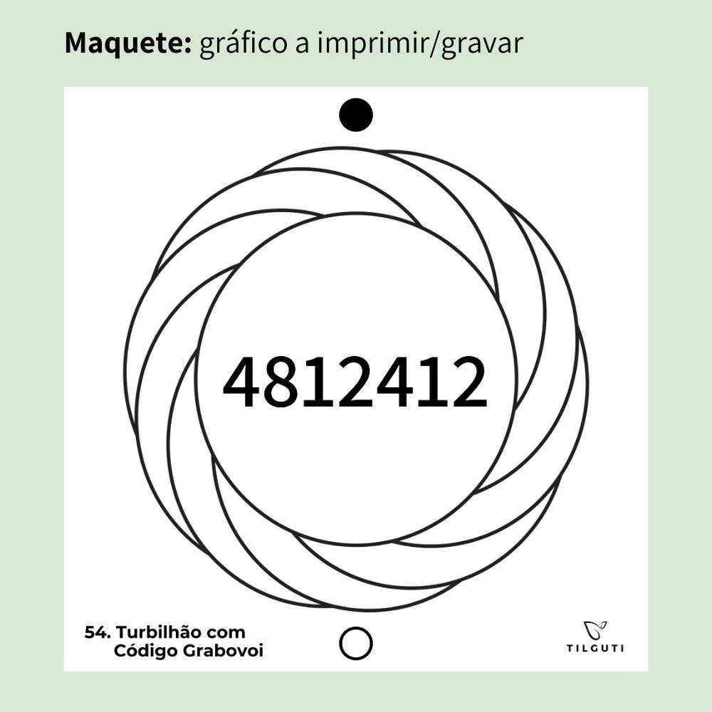 054. Turbilhão com Código Grabovoi | Gráfico Radiestésico em MDF Lacado