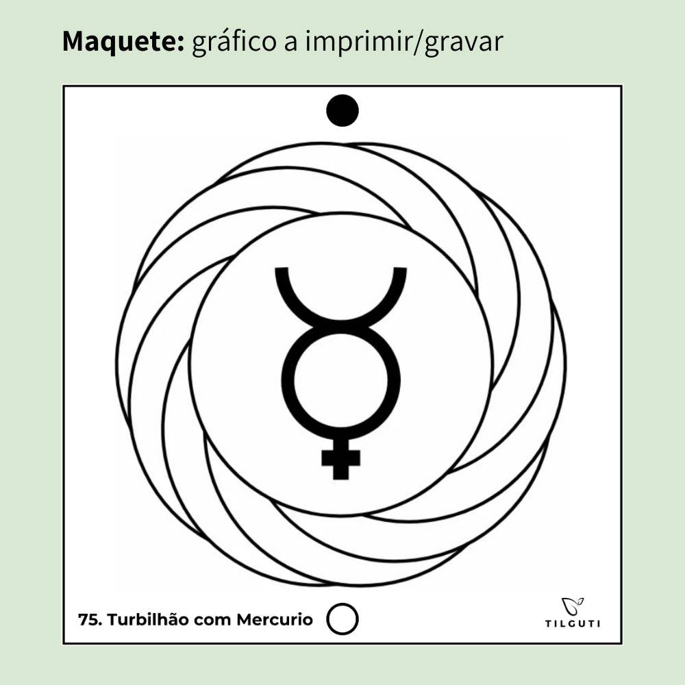 075. Turbilhão com Mercúrio | Gráfico Radiestésico em MDF Lacado