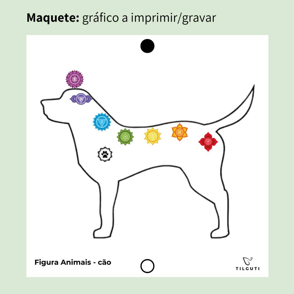 148. Figura Animal - cão (cores) | Gráfico Radiestésico em MDF Cru