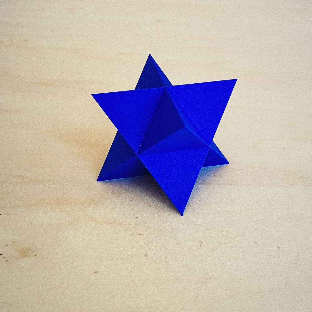 Merkabah (Merkaba) 3D em PLA - Azul Índigo
