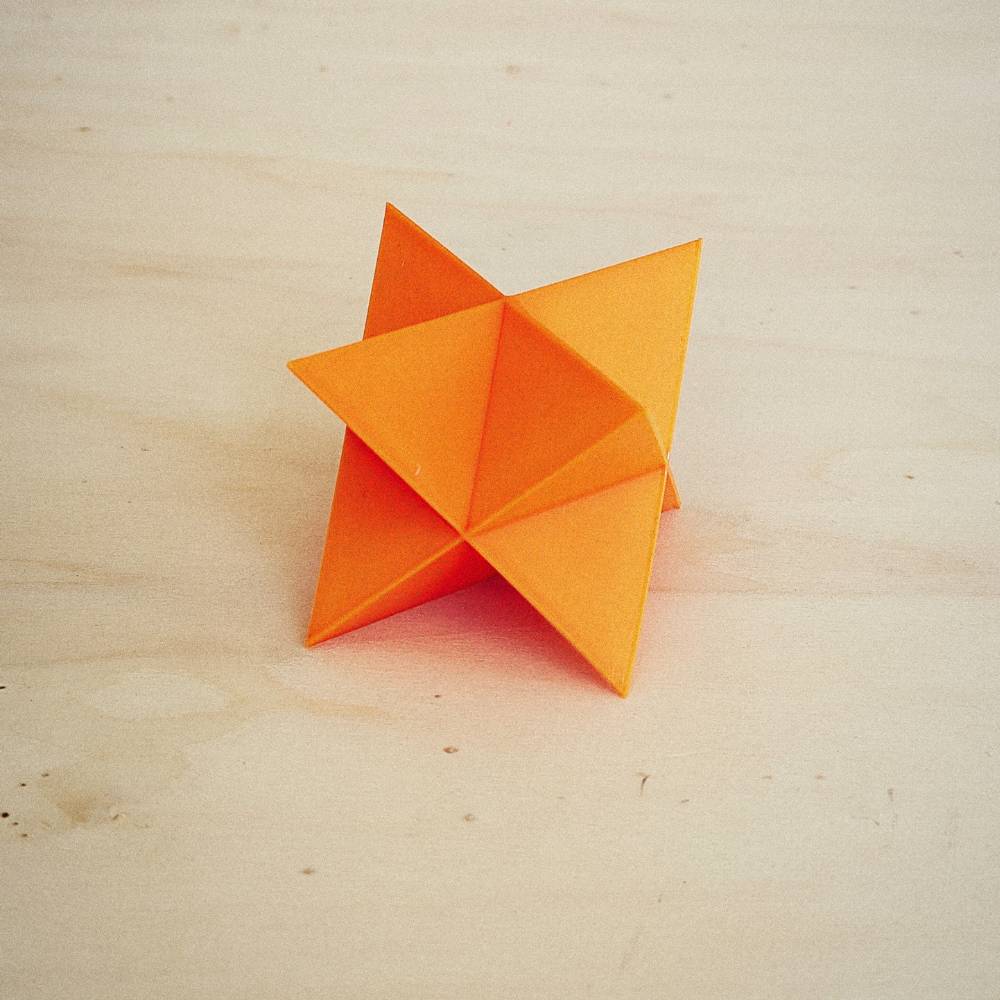 Merkabah (Merkaba) 3D em PLA - Laranja