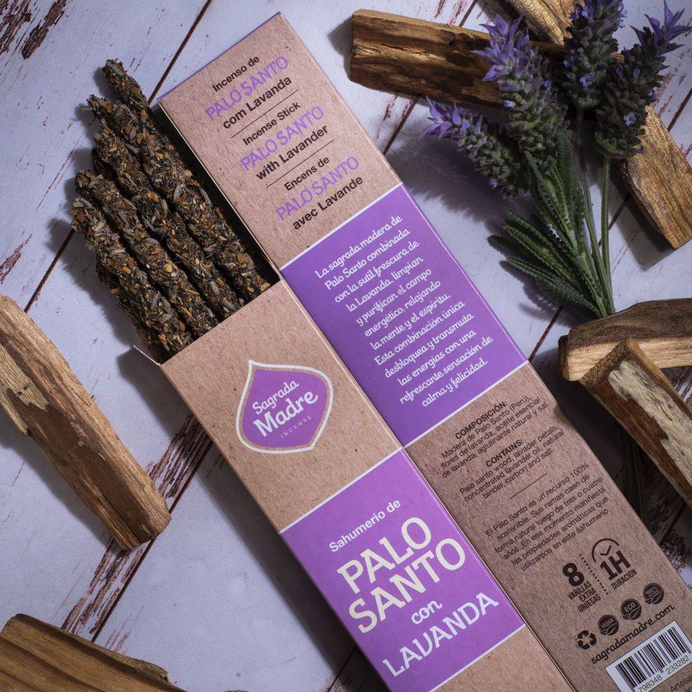 Incenso Natural de Pau Santo com Lavanda – Sagrada Madre