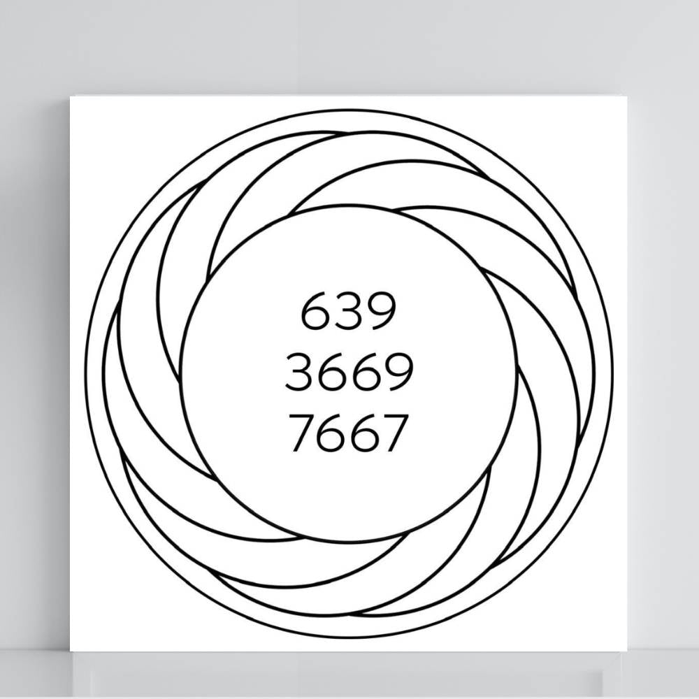 Gráfico Radiestésico Abertura em PVC branco 21x21 cm – Dissolve resistências emocionais e padrões mentais – Produção própria TILGUTI.