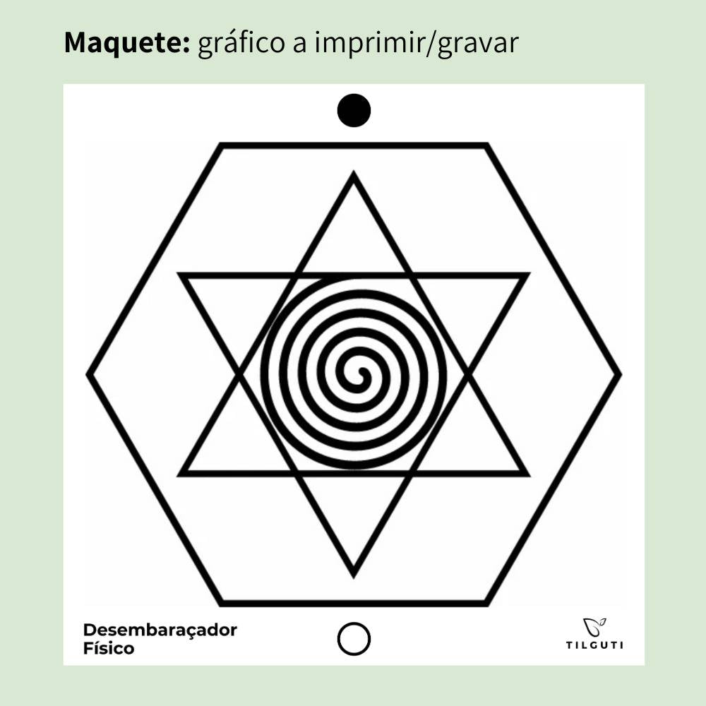 Gráfico Radiestésico Desembaraçador (Físico) em MDF Lacado branco – Variante Iniciante com Norte de Forma – TILGUTI Portugal.
