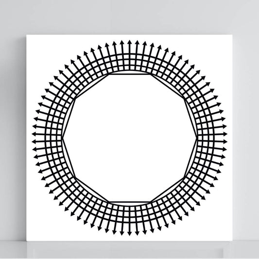 Gráfico Radiestésico Desimpregnador em PVC branco 21x21 cm – Produção própria TILGUTI Portugal.