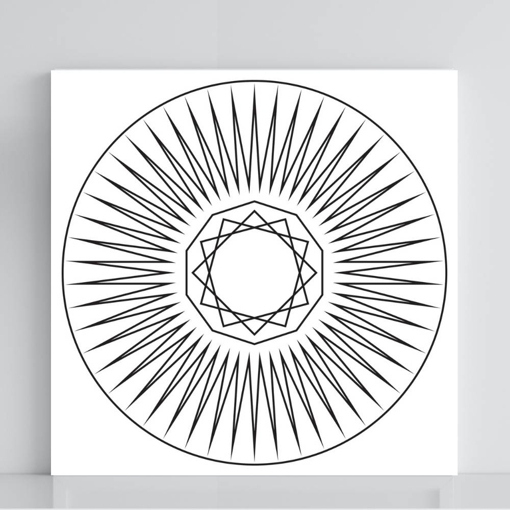 Gráfico Radiestésico Dissipador em PVC branco 21x21 cm – Produção própria TILGUTI Portugal.