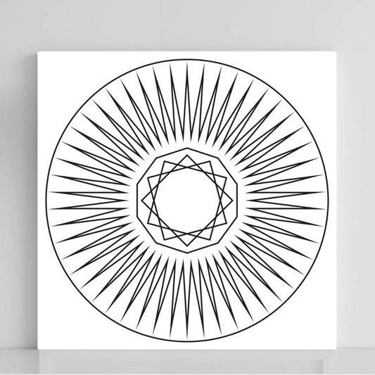 Gráfico Radiestésico Dissipador em PVC branco 21x21 cm – Produção própria TILGUTI Portugal.