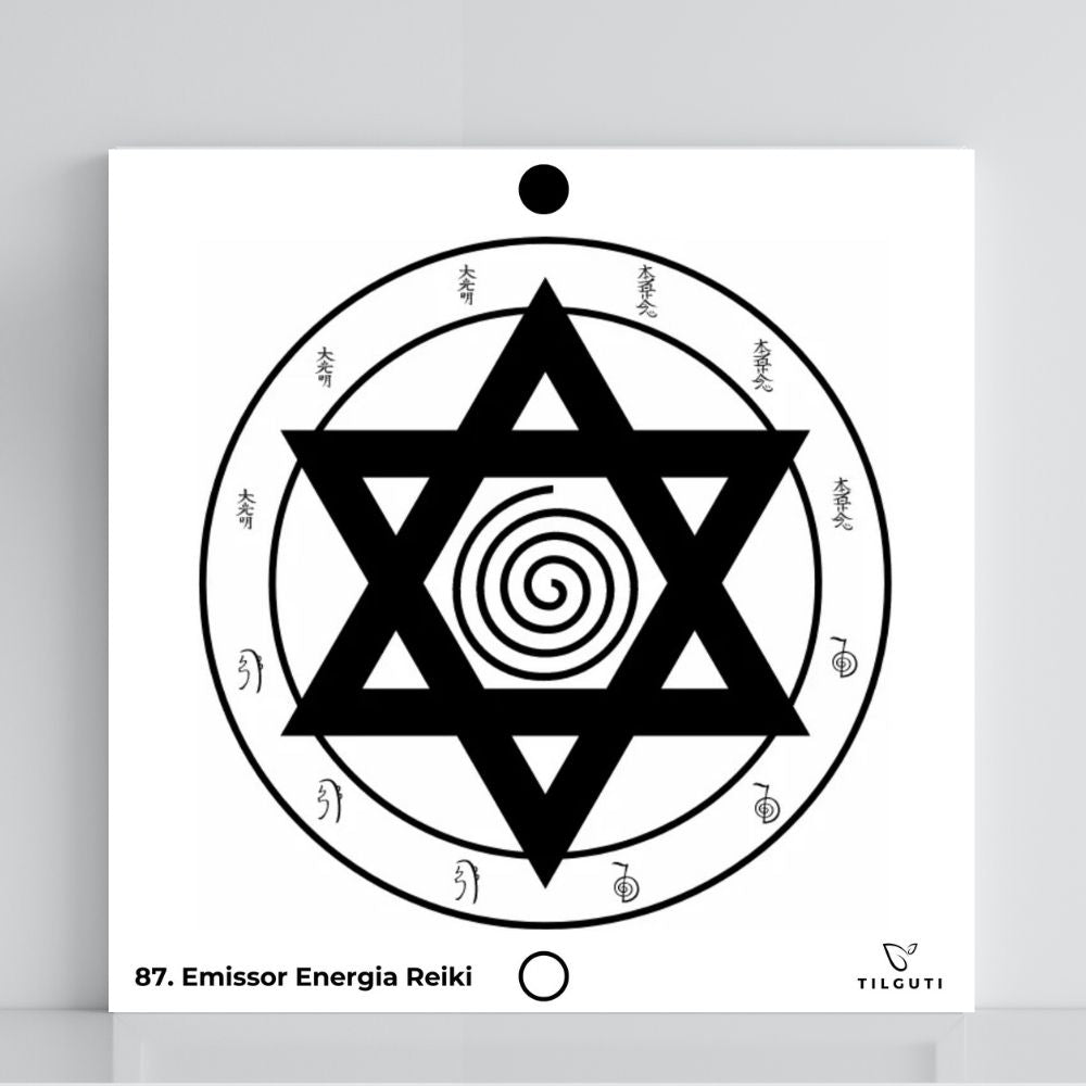 Gráfico Radiestésico Emissor de Energia Reiki em PVC branco – Variante Iniciante com Norte de Forma – TILGUTI.