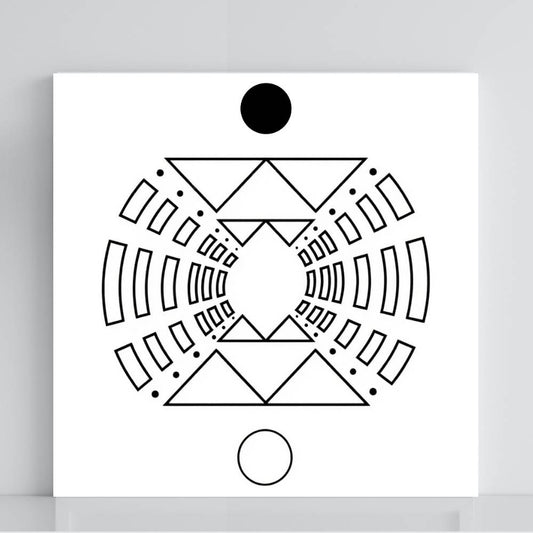 Gráfico Radiestésico Filtro Telúrico em PVC branco 21x21 cm – Produção própria TILGUTI.