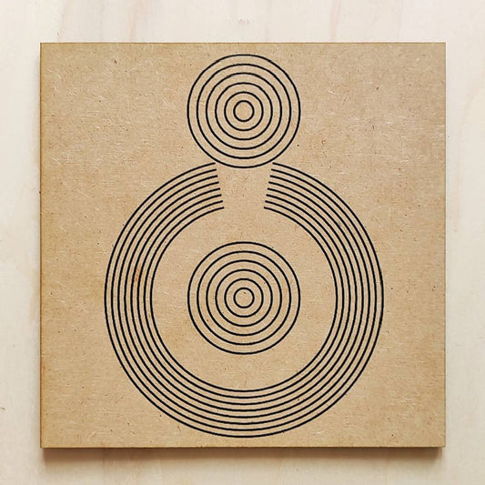 Gráfico Radiestésico SOS Saúde em MDF Cru – disponível em 17x17, 21x21 e 23x23 cm – Produção própria TILGUTI.