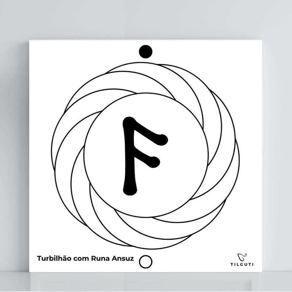 179. Turbilhão com Runa Ansuz | Gráfico Radiestésico em PVC