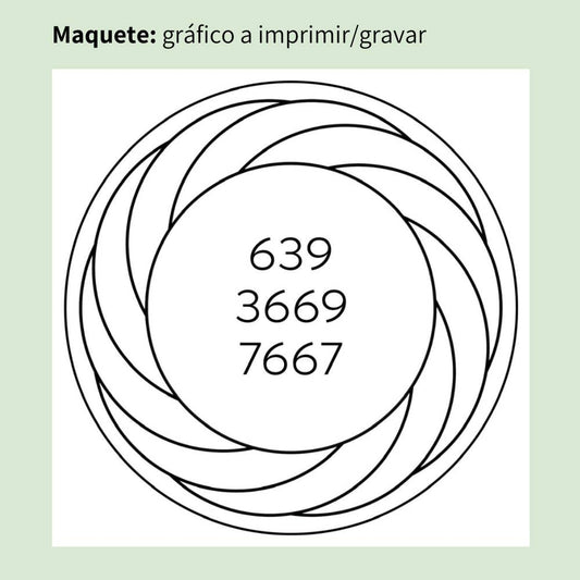 Maquete do Gráfico Radiestésico Abertura que será impresso a preto em MDF Cru – disponível em 17x17, 21x21 e 23x23 cm – Produção própria TILGUTI.