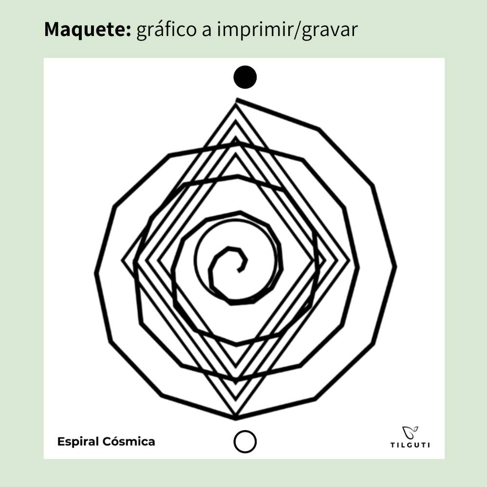 Gráfico Radiestésico Espiral Cósmica em MDF Lacado branco – Variante Iniciante com Norte de Forma – TILGUTI.