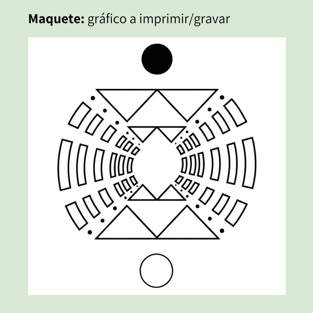 Maquete do Gráfico Radiestésico Filtro Telúrico que será impresso a preto em MDF Cru – Produção própria TILGUTI.