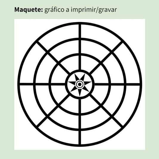 Maquete Gráfico Radiestésico Keala Maui que será impresso a preto em MDF Cru – disponível em 17x17, 21x21 e 23x23 cm – Produção própria TILGUTI.