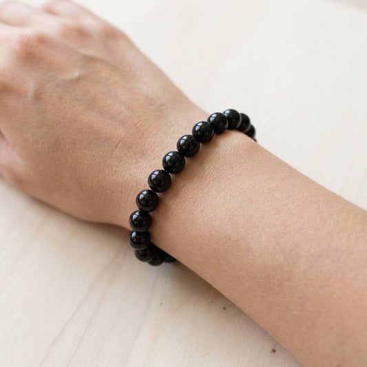 Pulseira de Ónix - Esferas Naturais de 8 mm