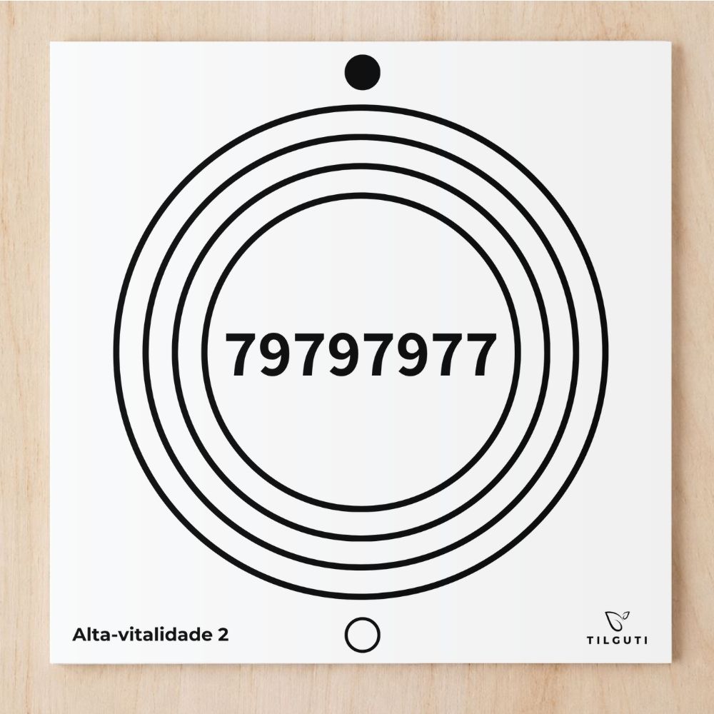 Gráfico Alta Vitalidade 79797977 em PVC branco, variante Iniciante, com indicação do Norte de Forma.