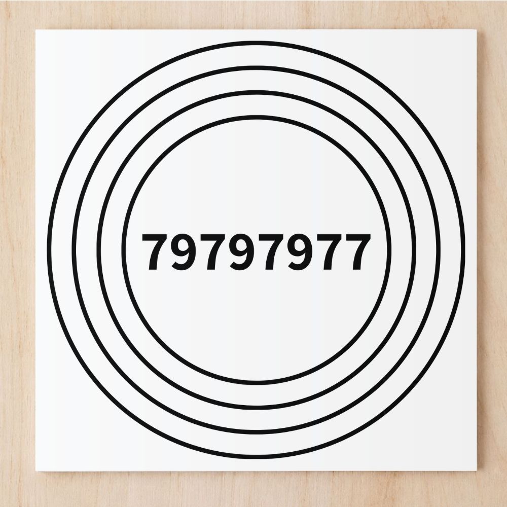 Gráfico Alta Vitalidade 79797977 em PVC branco, variante Profissional, com quatro círculos concêntricos e sequência numérica central.