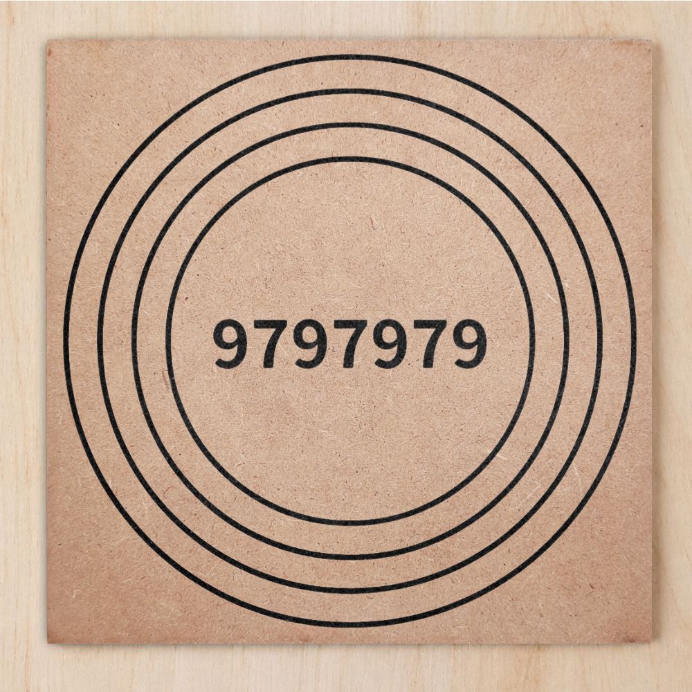 Gráfico radiestésico Alta Vitalidade 9797979 em MDF cru, versão Profissional, com impressão a preto.