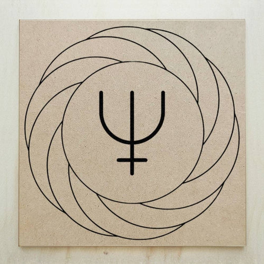 130. Turbilhão com Neptuno 1 | Gráfico Radiestésico em MDF Cru