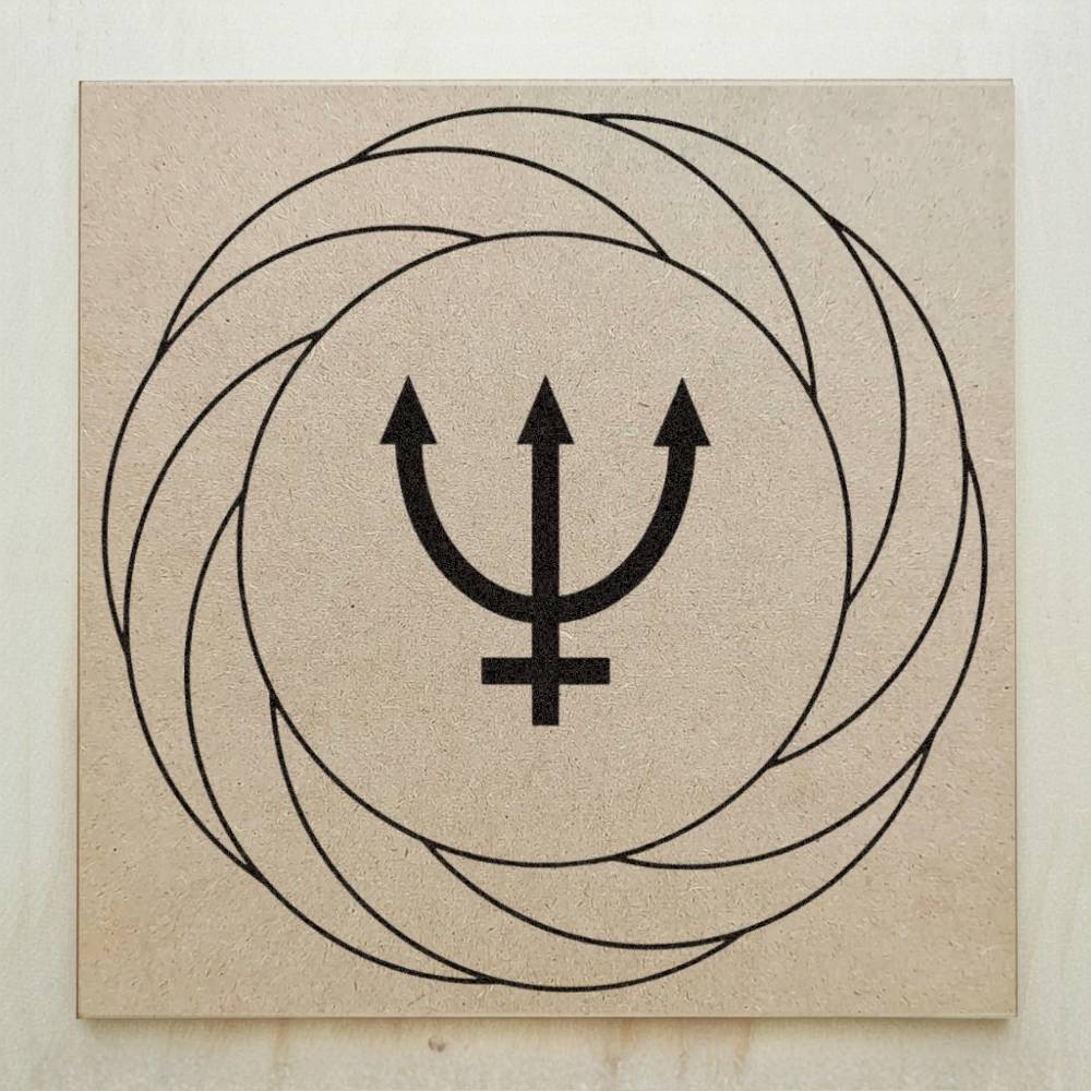 130. Turbilhão com Neptuno 2 | Gráfico Radiestésico em MDF Cru