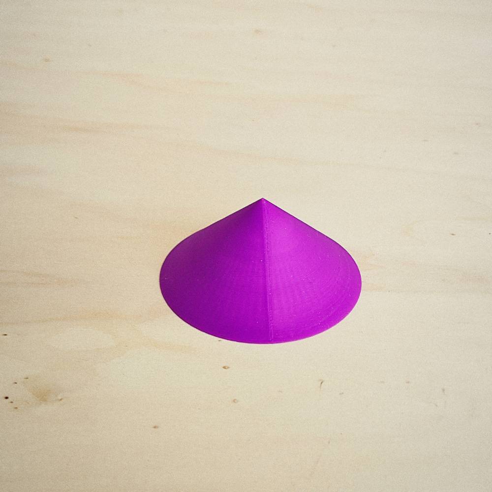 Cone Baixo 3D em PLA – Violeta