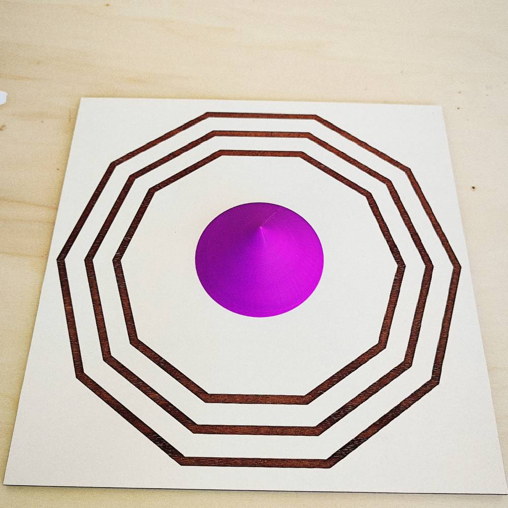 Cone Baixo 3D em PLA – Violeta