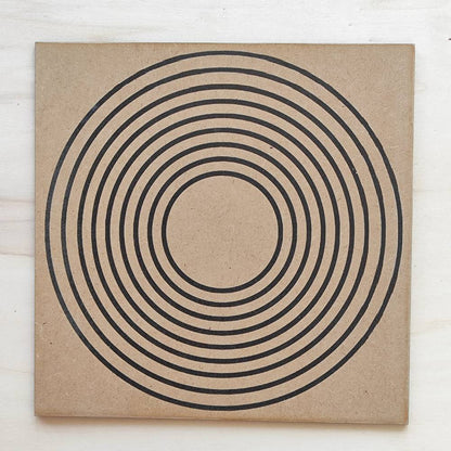 132. Once círculos | Cuadro radiestésico en MDF crudo